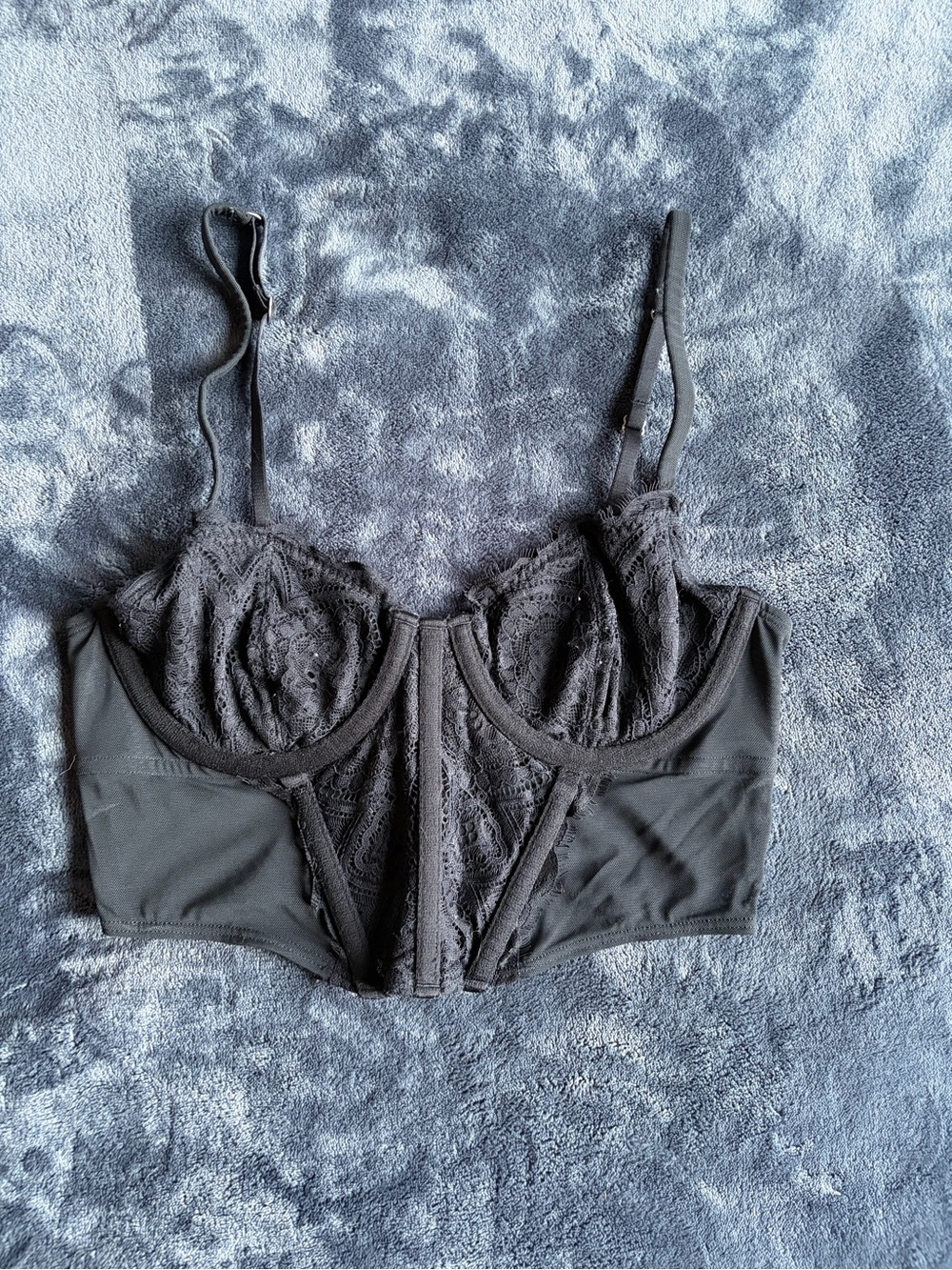 Gilly Hicks Black Lace Longline Underwire Bustier